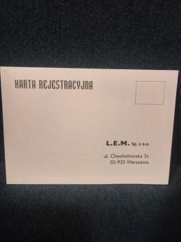 Karta rejestracyjna L.E.M